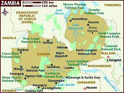Carte - Zambie