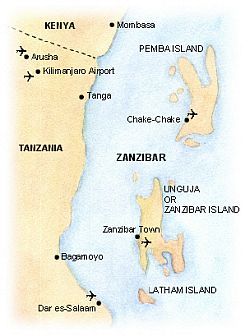 Carte - Zanzibar