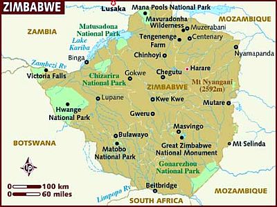 Carte - Zimbabwe