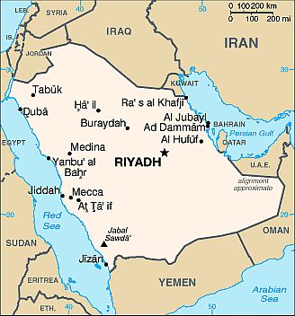 Carte - Arabie Saoudite