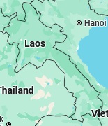 Luang Prabang, position sur la carte