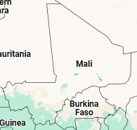 Bamako, position sur la carte
