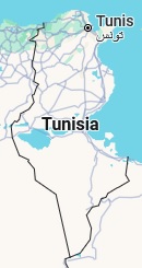 Bizerte, position sur la carte