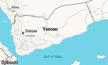 Aden, position sur la carte
