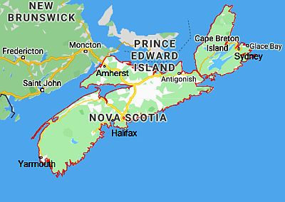 Nouvelle-Écosse, carte