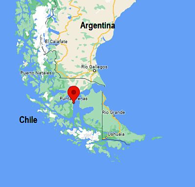 Punta Arenas, position dans la carte