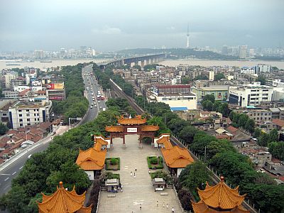 Wuhan depuis le pavillon de la grue jaune