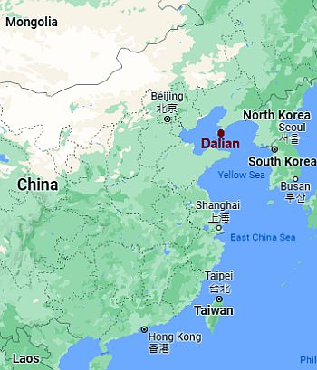 Dalian, position dans la carte