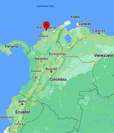 Barranquilla, position dans la carte