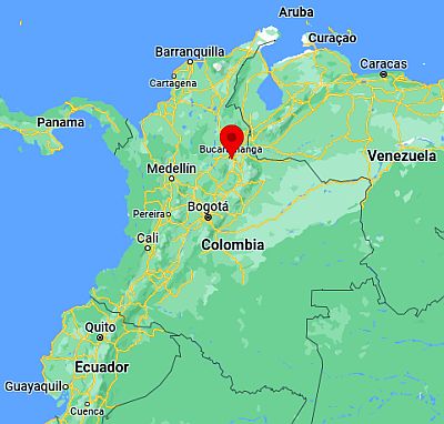 Bucaramanga, position dans la carte