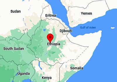 Addis Abeba, position dans la carte