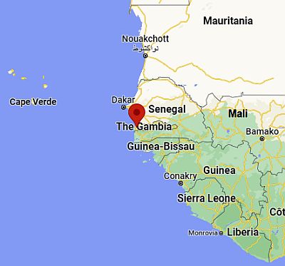 Banjul, position dans la carte