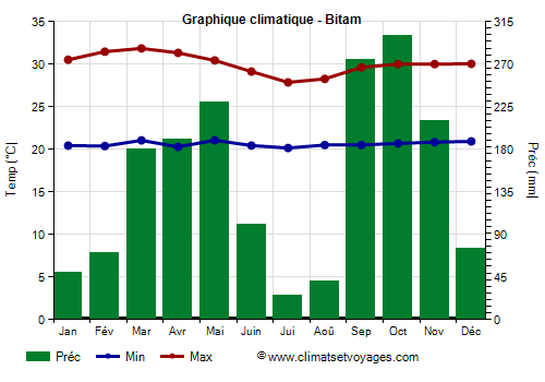 Graphique climatique - Bitam