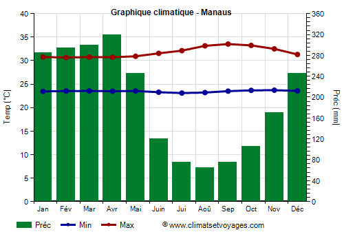 Graphique climatique - Manaus (Amazonas)