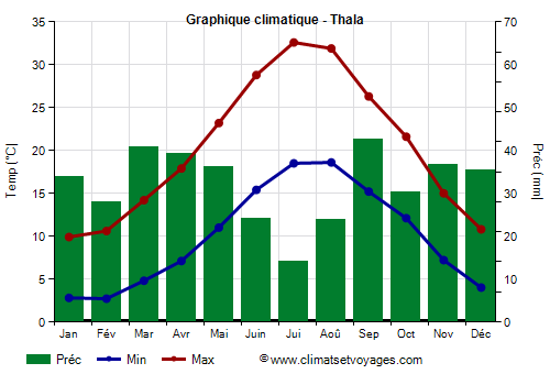Graphique climatique - Thala