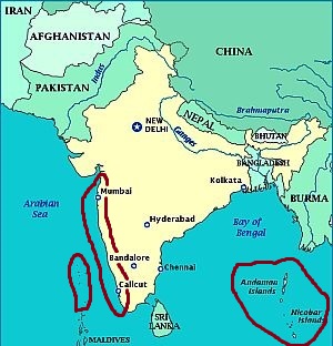 Climat Inde du sud-ouest et des îles