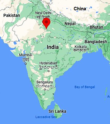 Agra, position dans la carte