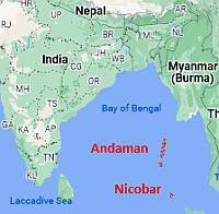 Îles Andaman et Nicobar, où elles se trouvent