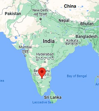 Bangalore, position dans la carte