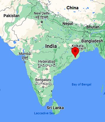 Bhubaneswar, position dans la carte