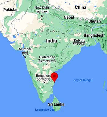 Chennai, position dans la carte