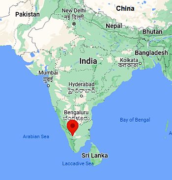 Coimbatore, position dans la carte