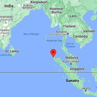 Banda Aceh, position dans la carte