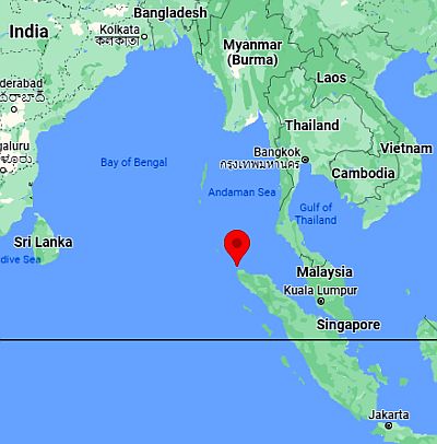 Sabang, position dans la carte