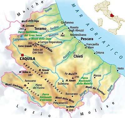 Abruzzes, carte