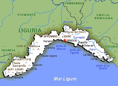 Ligurie, carte