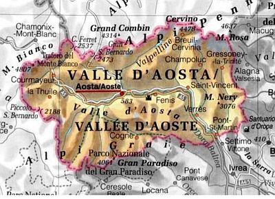 Vallée d'Aoste, carte
