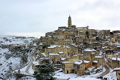 Matera avec la neige