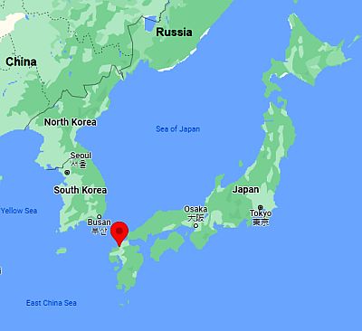Fukuoka, position dans la carte
