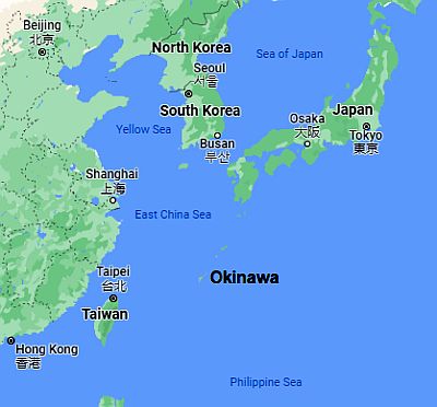 Okinawa, position dans la carte