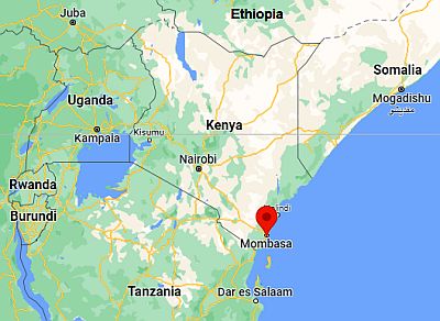 Mombasa, position dans la carte
