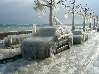 Glace près du lac Léman