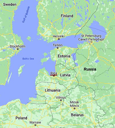 Riga, position dans la carte