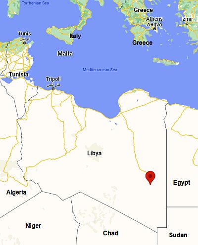 Koufra, position dans la carte