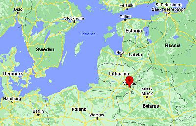 Vilnius, position dans la carte