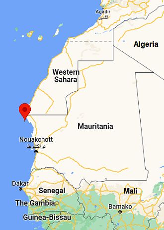 Nouadhibou, position dans la carte