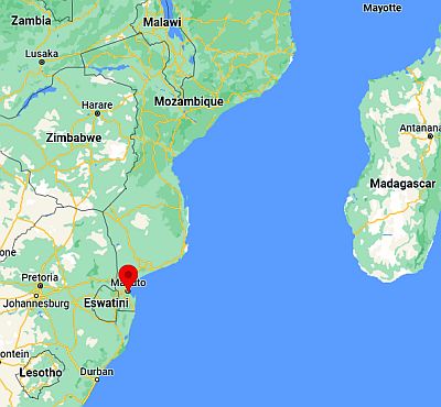 Maputo, position dans la carte