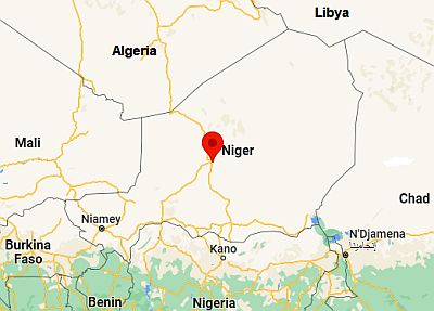 Agadez, position dans la carte