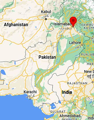 Islamabad, position dans la carte