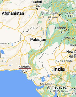 Karachi, position dans la carte