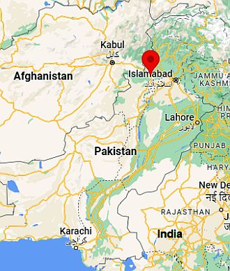 Peshawar, position dans la carte