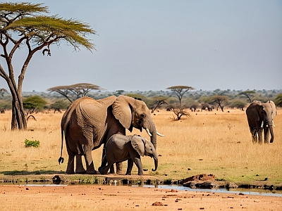 Image illustrative d'un paysage de savane pendant la saison sèche