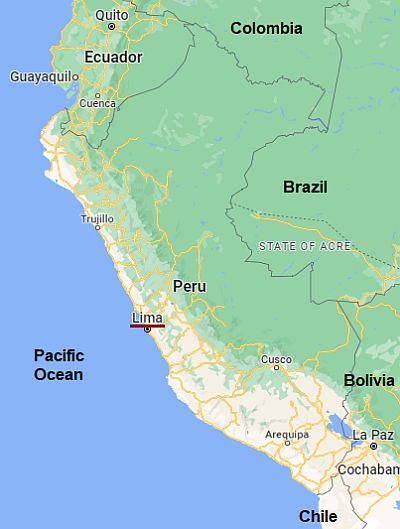 Lima, position dans la carte