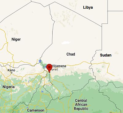 Ndjamena, position dans la carte