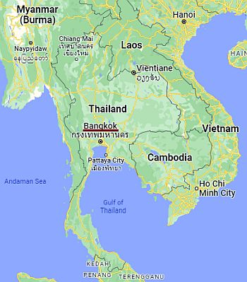 Bangkok, position dans la carte