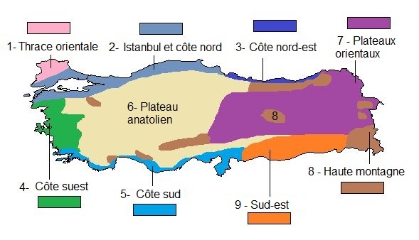 Les climats de la Turquie